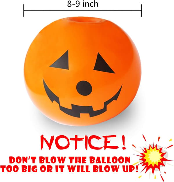 20-pack LED-upplysta pumpaballonger för Halloween-festdekorationer, pump ingår