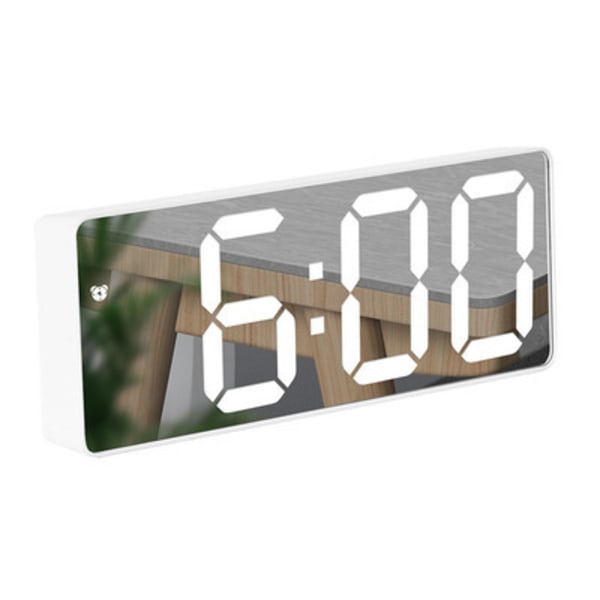 Digital spegelalarmklocka, LED-väckarklocka med snooze-funktion,