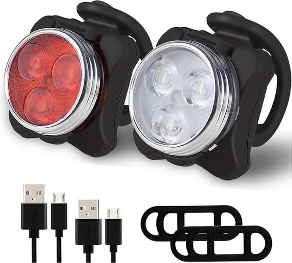 Cykellampa Set, Super Ljus USB Laddningsbara Cykellampor