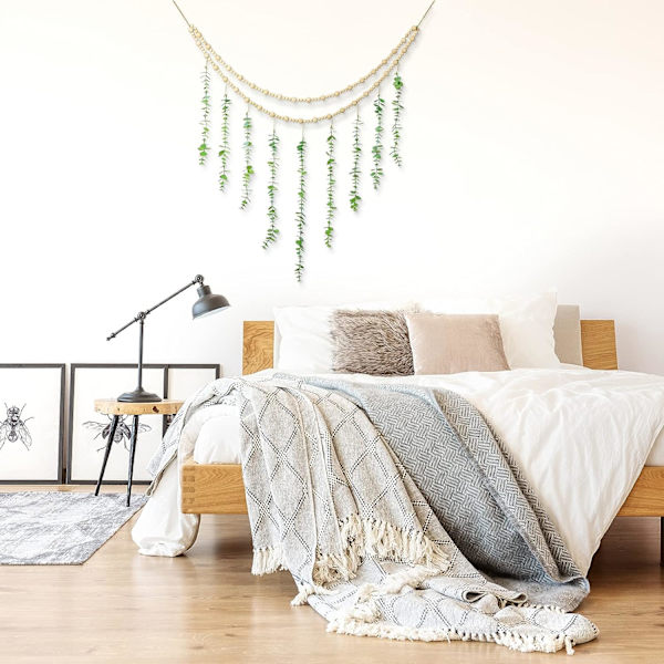 Hängande Eucalyptus Boho Väggdekor Stor Boho Sovrumsvägg Hängande