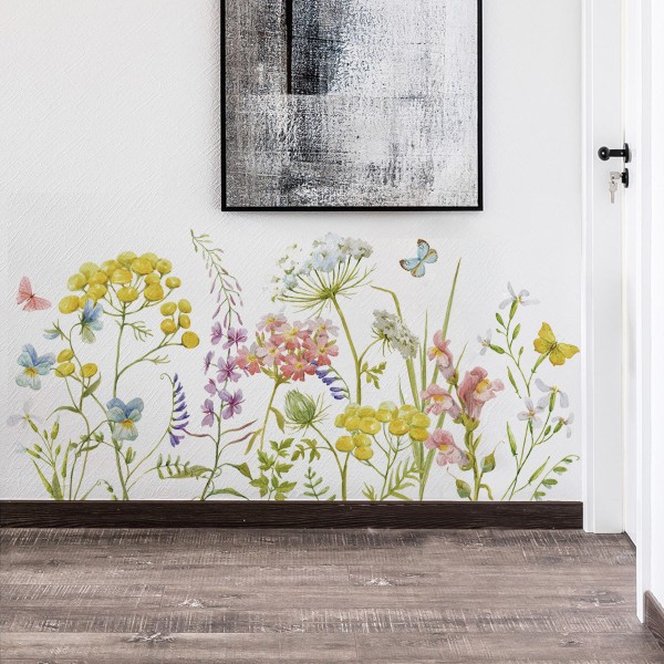 Et sæt blomster sommerfugl vægklistermærker kreative vægklistermærker dec
