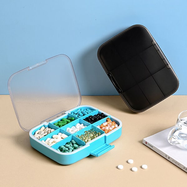 Pillerbox, blå stor kapacitet nio fack vattentät pillerbox