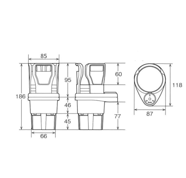 Bilvannskoppholder, koppholder, multifunksjons luftkondisjoneringsutløp, askebegerholder, tekoppholder, integrert bilboks