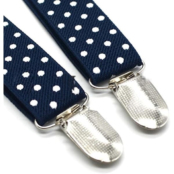 Suspenders og Sløjfe Sæt - Elastisk Polka Dot Print - Mænds Tøjtilbehør til Bryllup, Formelle Arrangementer