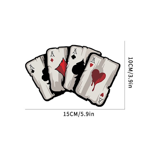 Universal Bilklistermærke Sjov Poker Mærkat Karosseri Vindue Reflekterende Vandtæt 15 x 10 cm