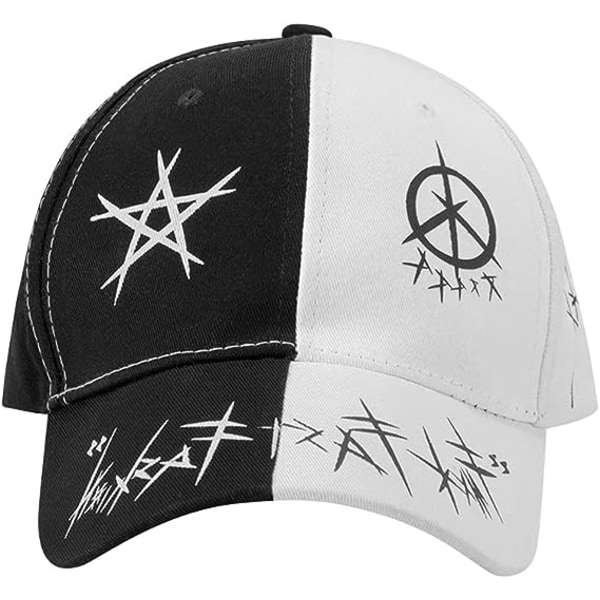 Unisex Graffiti Baseball Cap, K-pop Boys Outdoor Snapback Hat，Svart Vit Hiphop Hat, Pappa Hat, Trucker Hat för Män Kvinnor