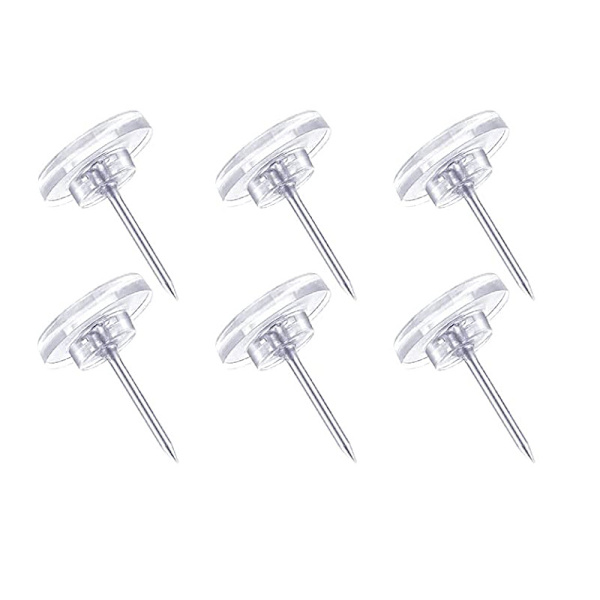 Transparenta tryckstift, 100 st transparenta tryckstift, platta tryckstift väggtryck