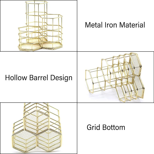Hexagonal ihålig pennhållare, sminkborsthållare