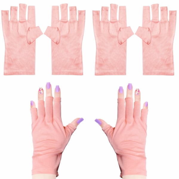 2 par Anti UV-handskar för gelnagellampa, professionella skyddshandskar för manikyr, UV-solskyddshandskar för kvinnor, användning inomhus och utomhus