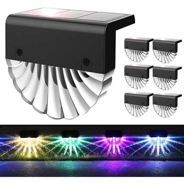 Solcells drivna LED utomhusvägglampor, 4-pack stigljus, färgförändrande LED solcellslampor, gånglampor