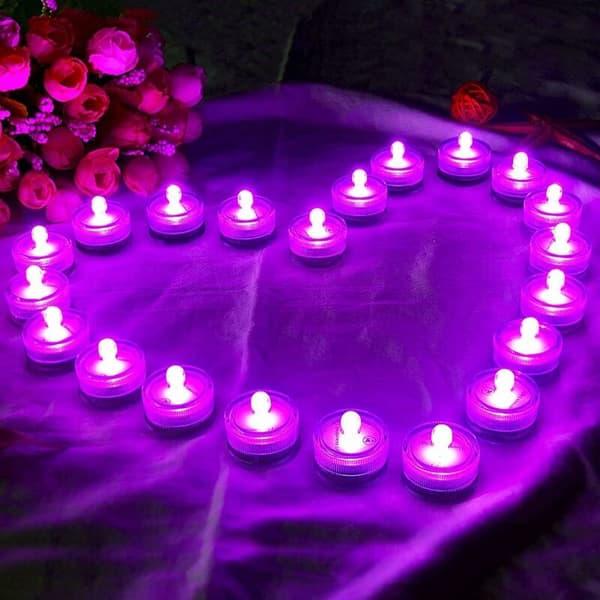 24-pakke Vanntette Runde Mini LED Tealights Undervannslys