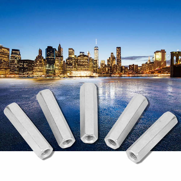 Set med 5 lange sinkeskruer med sekskantmutter for koblingsstang M8 x 50