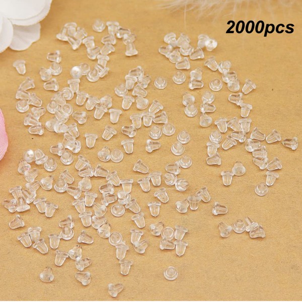 Earring Backs for Studs 2000pcs Earring Back Soft Clear Ear Safet