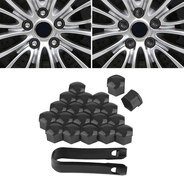 Hjulmutterhetter til bil 20 stk 19mm Hjulmutterhetter til bil Auto Nav Skrue Bolt Deksel Felger Utvendig Beskyttelse