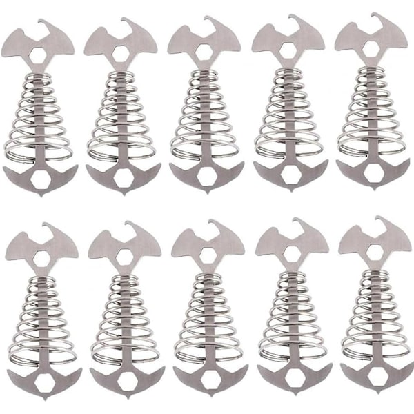 10 stk. Rig Anchor Pegs Aluminiumlegering Vindtæt Fiskebensvinkelstang