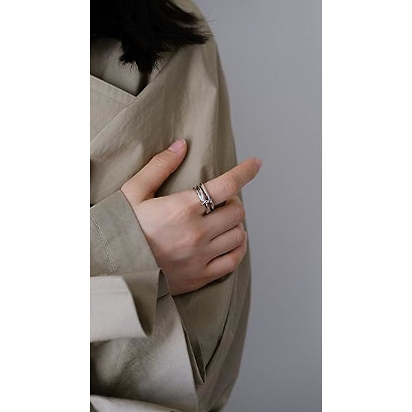 Stablet Wire Ring med Kink Design, Gullbelagt og Sølvbelagt i To Farger for