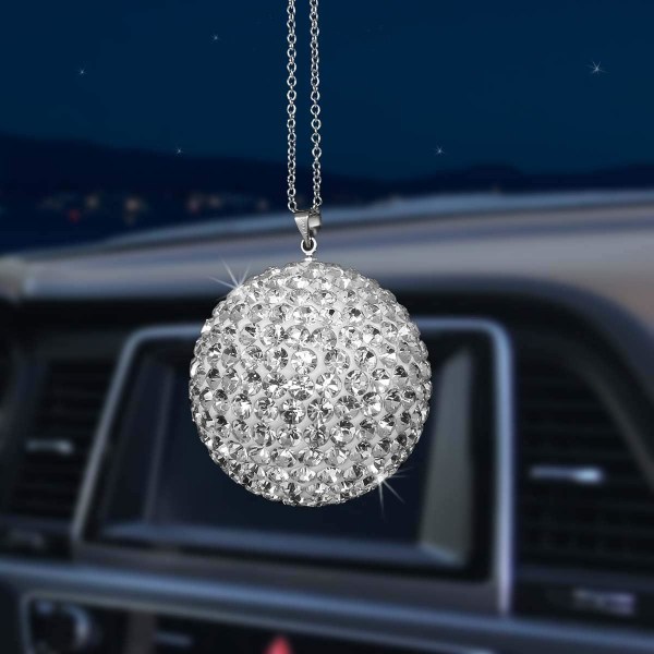 Bling Bil Dekoration Krystalbold Bil Bakspejl Ornament, R
