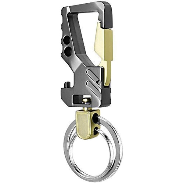 Multifunksjonell bilnøkkelring med metallflaskeåpner for menn, karabinkrok og flaskeåpner. Leveres med 1 stk. Perfekt for å holde styr på nøklene dine og åpne