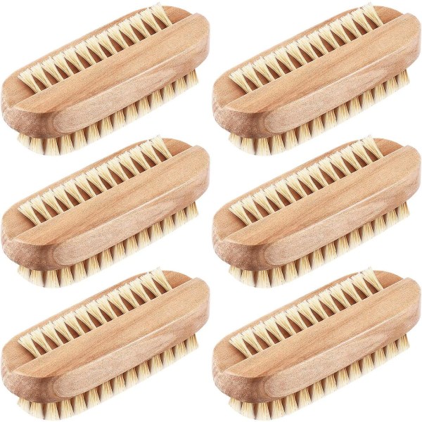Nagelborstar i trä, nagelrengöringsborstar, dubbelsidig skrubbträ