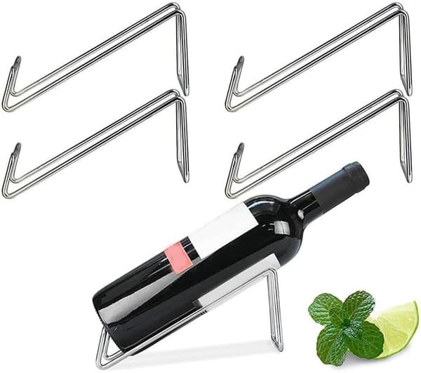 4-pack vinhyllor, metallvinhyllor (silver)