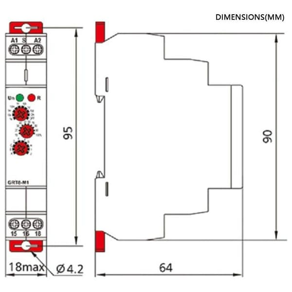 GRT8-M2 AC 220V 10-funktioners multifunktionstimerrelæ til DIN-skinnemontering