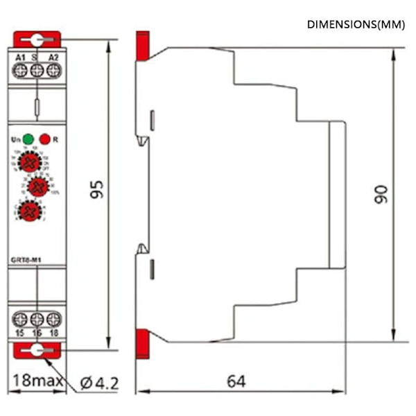 GRT8-M2 AC 220V 10-funktions multifunktionstimerrelä för DIN-skenmontering