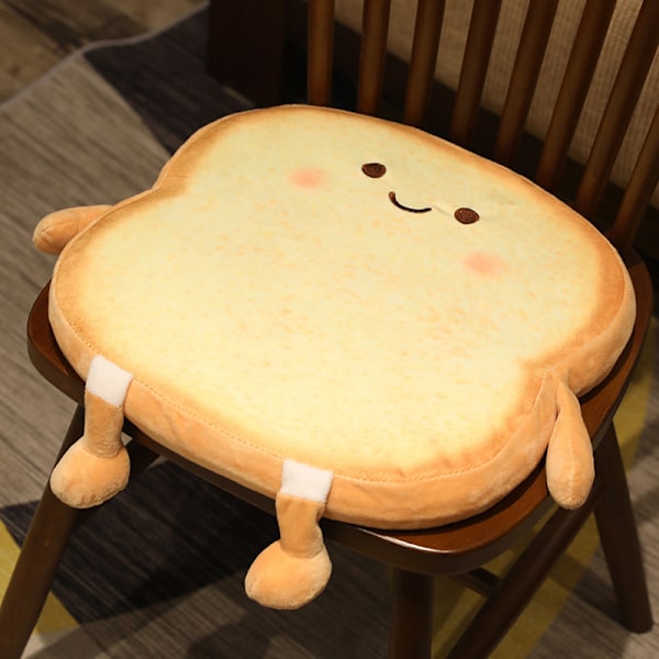 Toast Sittdyna Söt Stol Kudde Dynor Minnesskum med Avtagbart Överdrag Gaming Stol Kontor Hem Sovrum Butik Restaurang Dekor (Smile)40X40X4cm