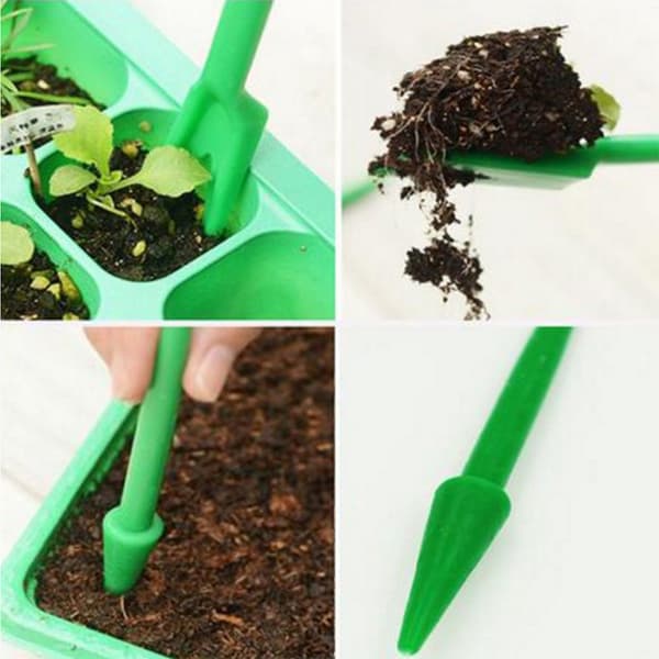 Mini trädgårdsfröplanteringsverktyg, sticka och stickgaffel (3 set)