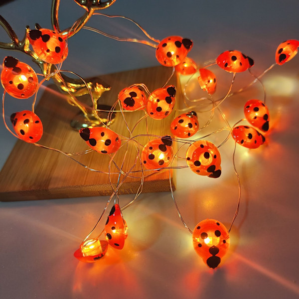 Ljusslinga i form av nyckelpigor 2M 20leds USB lysande nät