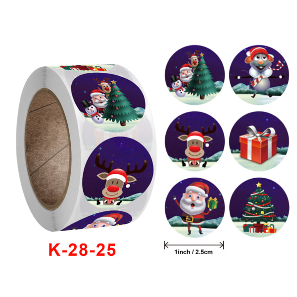 Glædelig Jul Tema Segl Etiketter Klistermærker DIY Gave Bage Pakke Konvolut Deco