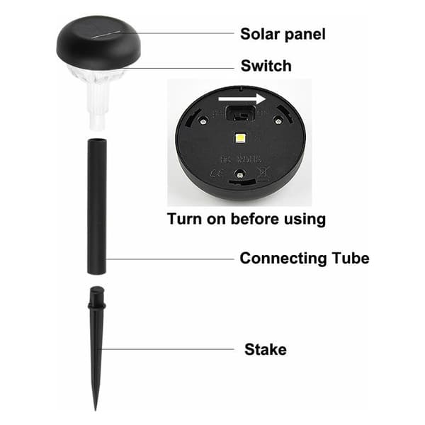 Solcellslampor för trädgård, utomhus solcellslampor, IP65 vattentät sensor för uteplats, gård, uppfart, 2 st, vitt ljus