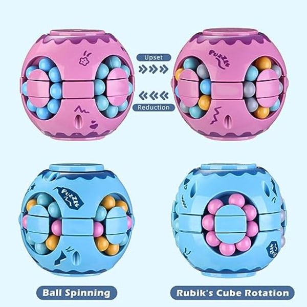 2 stk. Spinner Magic Bean Roterende Fidget 3D Spinner Puslespil Hamburger