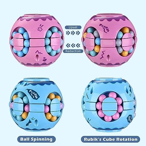 2 stk. Spinner Magic Bean Roterende Fidget 3D Spinner Puslespill Hamburger