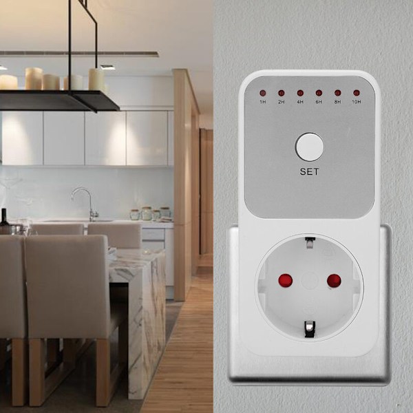 Timer Stikkontakt Bryter Plugin Nedtellingstimer Bryterkontroller EU Plugg 230V