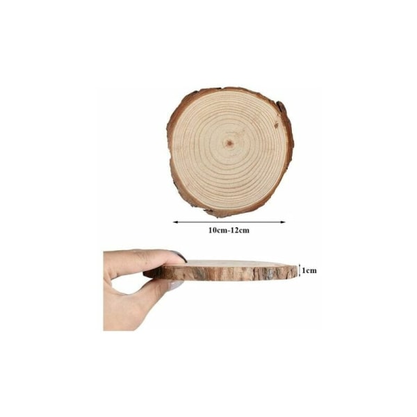 12 STK naturlige træskiver 10 12 cm & 10 mm tykkelse, rustikt træ