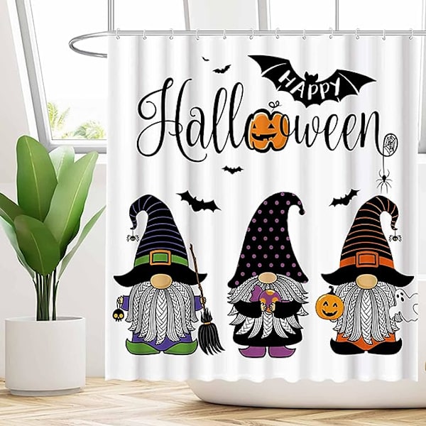 72\" x 72\" Happy Halloween Bruseforhæng til Badeværelsessæt Efterår Efterår Græskar  Edderkoppespind Hjem Badekar Dekorationer