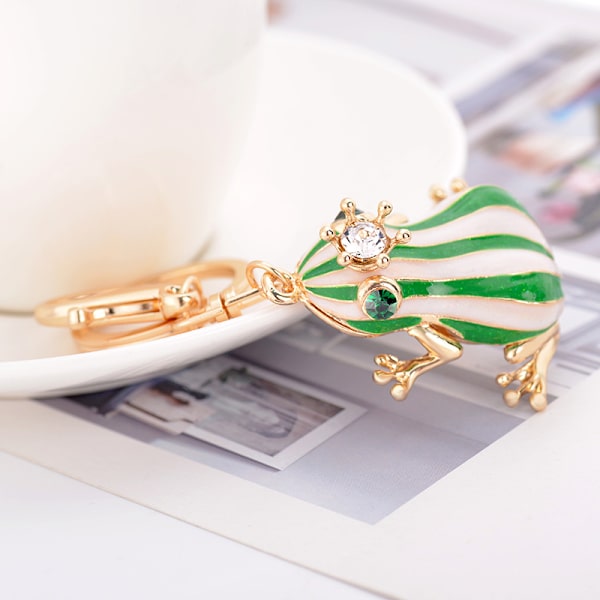 Frø nøglering rhinestone nøglering taske pung charms fødselsdagsgaver