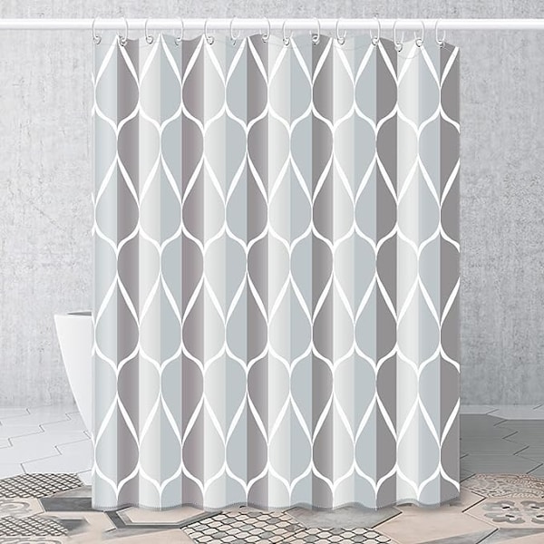 Duschdraperi 180 x 180 cm 100 % polyester med ringar, antimögel