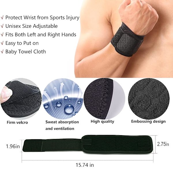 Handledsskydd, 2-PACK handledsbandage för karpaltunnel för kvinnor och män. handledsremmar för tyngdlyftning, träning
