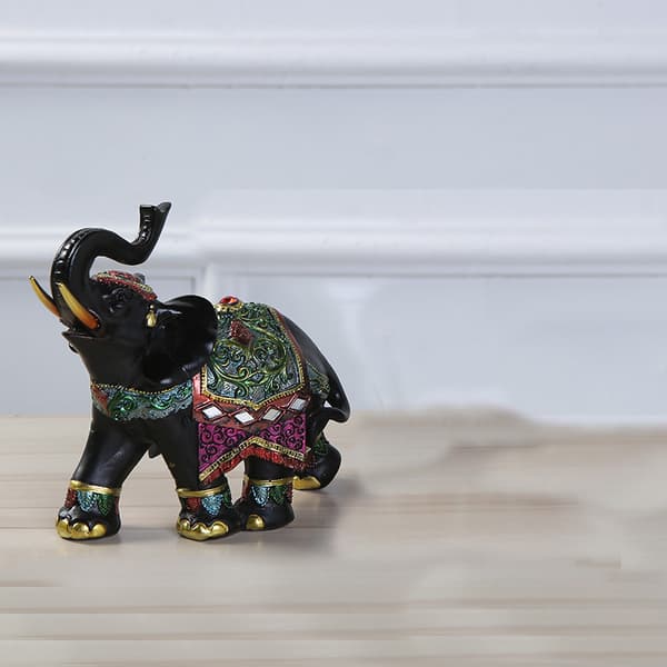 Sett med 2 stk Harpiks Elefant Statue, Dekorasjon, Elefant Figur