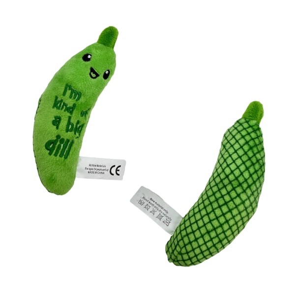 Crunchy Pickle Kicker Dental Catnip Cat Toy 15CM grön