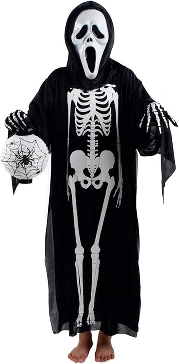Halloween-tillbehörshandskar, full finger-skeletthandskar