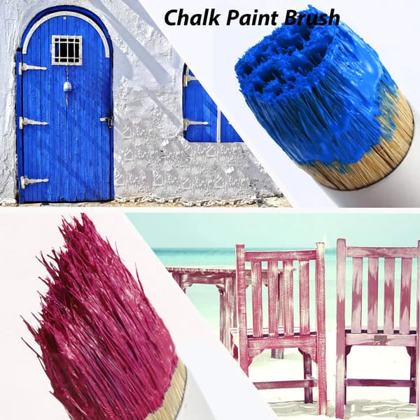 3 st Chalk och vaxfärgpenslar Oval pensel för akrylfärg