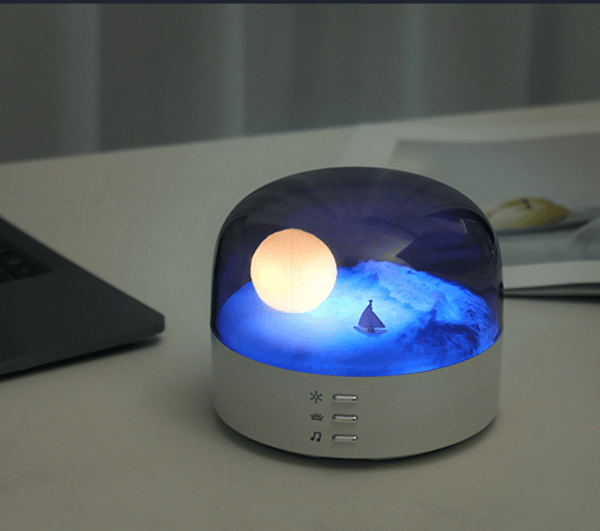 Nattlyshøyttaler, omgivelseslyshøyttaler med Bluetooth (hvit)