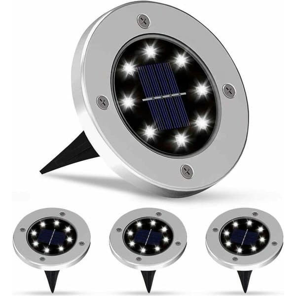Utendørs solcellelys 8 LED 4 stk hagespotlys solcellelys vanntett IP65