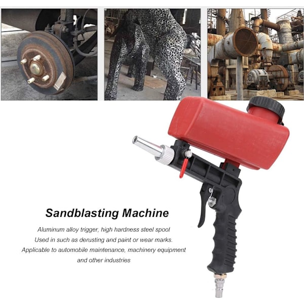 Pneumatisk sandblæser, håndholdt bærbar sandblæsningspistol, sandblæsningspistol, til alle sandblæsningsmidler, fjernelse af metalrust, detaljeforbinding
