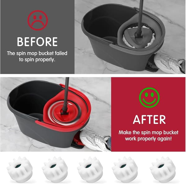 5-delt reservedelssæt til Spin Mop, kompatibelt med roterende mopper – Nem montering