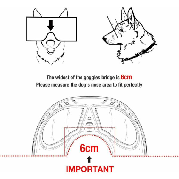 Hunde Goggles Pet Goggles, Anti-UV Vanntett og Vindtett Medium