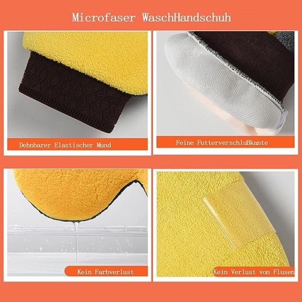 Dobbeltsidet mikrofiber vaskehandske til bilvask, anti-ridse fnugfri koral fleece vaskehandske til bilpleje, vaskehandske til bil til genstridigt snavs