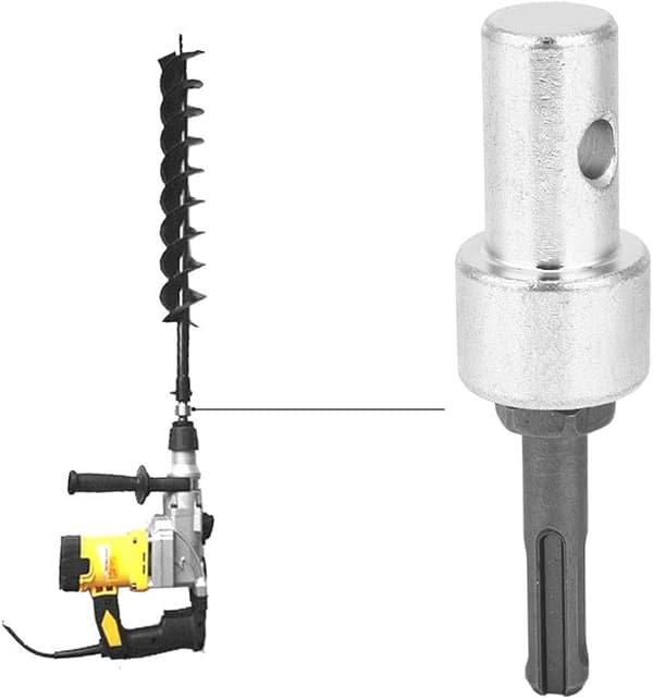 Hageboradapter for elektrisk drill, 2 brønnauger-kontakt for SDS Plus C